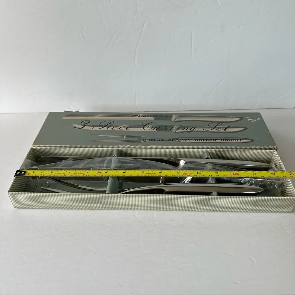 VTG Stainless Steel Made In Japan Carving Set Original Box Unused